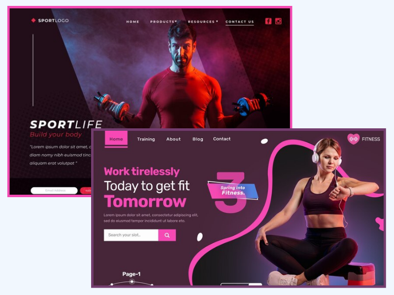 Fitness Center Website Design