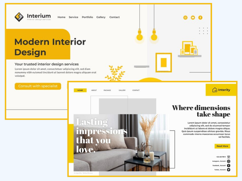Interior Designer Website Design